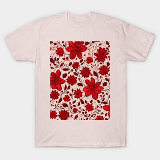 Red flower pattern gift ideas T-Shirt